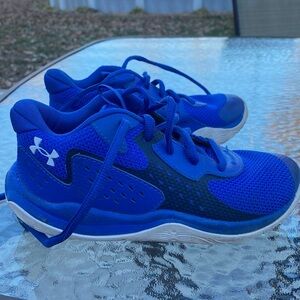 Boys Under Armour blue 13.5 shoes, excellent condition… worn twice